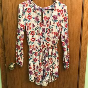 Hollister wrap-front Floral Romper